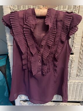 Purple Forever 21 ruffle blouse